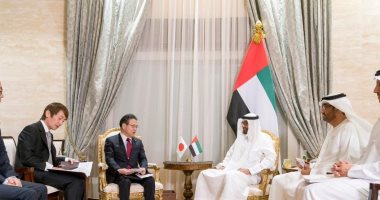 محمد بن زايد يستقبل وزير الصناعة والتجارة اليابانى لبحث سبل التعاون
