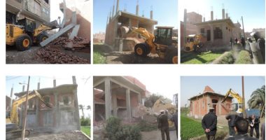 صور.. الأجهزة الأمنية بمديريات الأمن تشن حملات لإزالة التعديات