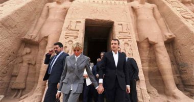 قناة يورو نيوز تسلط الضوء على زيارة ماكرون لمعبد أبو سمبل