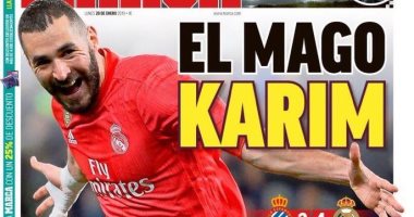 ماركا تتحدث عن كريم بنزيما ساحر ريال مدريد ضد إسبانيول.. فيديو