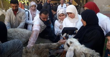 جامعة بنها تنظم قافلة بيطرية لقرية أجهور والعلاج بالمجان