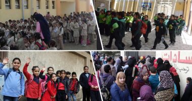 صور.. الطلاب يستقبلون الفصل الدراسى الثانى بأعلام مصر.. انتظام الدراسة فى جامعات ومدارس الجمهورية.. المحافظون ورؤساء الجامعات يتفقدون سير العملية التعليمية.. إحالة 154 معلما للتحقيق.. وتوزيع "التابلت" الاثنين