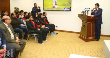 وزير الرياضة يحضر مؤتمر إعلان تفاصيل بطولتى الجائزة الكبرى وكأس العالم للسلاح.. فيديو