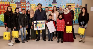 صور.. راغب علامة فى زيارة للأطفال مرضى السرطان فى الأردن