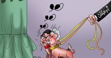 "كلاب" أردوغان تواصل "النباح" ضد مصر فى كاريكاتير اليوم السابع