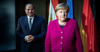حساب المركز الألمانى للإعلام يبرز مباحثات الرئيس السيسى مع ميركل.. صور
