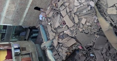 انهيار منزل فى المطرية بدون إصابات بسبب أعمال حفر مجاورة.. صور