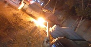 قارئ يرصد سقوط عامود إنارة فى حالة إضاءة بمنطقة حدائق المعادى