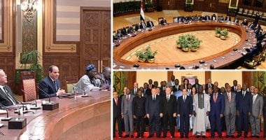 السيسي يلتقى رؤساء المحاكم الدستورية الأفارقة.. الرئيس: مهتمون بتعظيم الانخراط مع كافة المدارس الدستورية بالقارة.. ويؤكد أهمية مفهوم الإرادة والوعى الشعبى لتعزيز القانون وتمكين الدول من التصدى للإرهاب والتطرف