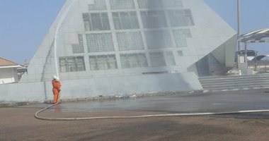 صور.. تنفيذ مناورات حريق على المنشآت والمبانى بميناء نويبع