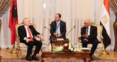 رئيس البرلمان يلتقى رئيس جمهورية ألبانيا لبحث سبل التعاون بين البلدين.. صور