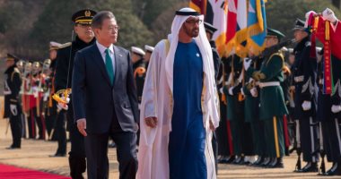 الرئيس الكورى يستقبل محمد بن زايد ويعقدان جلسة مباحثات فى سول