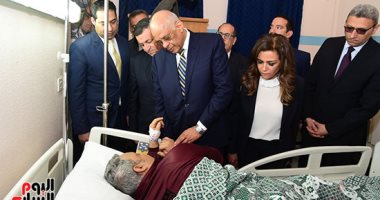 رئيس مجلس النواب يزور مصابى حادث قطار محطة مصر فى معهد ناصر