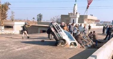 إنهيار جزء من كوبرى الكسارة بالشرقية