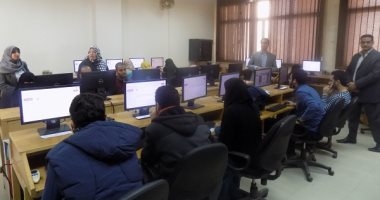 إجراء الاختبار الإلكترونى الموحد "E-Exam" بجامعة الفيوم