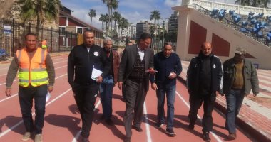 صور.. عامر حسين رئيس مجموعة عروس المتوسط يتابع تطوير استاد الاسكندرية