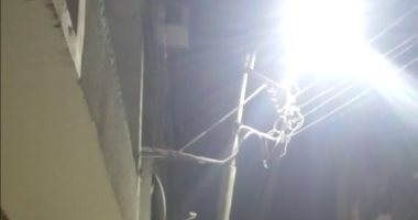 شكوى من عمود إنارة مائل بشارع15 ببنى سويف