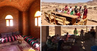 "الصمت وتأمل الطبيعة".. سياحة جديدة فى أحضان جبال كاترين يطلقها شاب سيناوى من مخيم جبلى.. سائحون أوروبيون ومصريون يقبلون على تجربتها.. الشاب: المشروع عبارة عن مخيم يتكون من غرف بسيطة شيدت بطراز معمارى غير نمطى