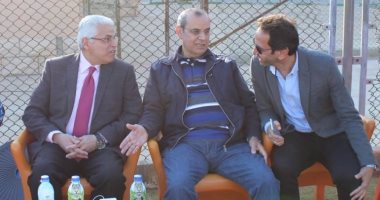 صور.. جلال سليمان وماجد نجاتي يدعمان إنبى قبل مواجهة الإسماعيلى