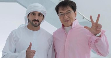 حمدان بن راشد يرحب بالنجم العالمى جاكى شان فى دبى