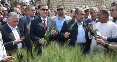 محافظ بنى سويف ووزير الزراعة يتفقدان أحد الحقول الإرشادية بإهناسيا