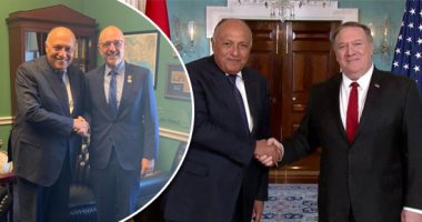 نشاط مكثف لوزير الخارجية خلال زيارته للعاصمة واشنطن.. شكرى يستعرض جهود مصر لتحقيق تسويات سلمية للأزمات فى المنطقة.. ويؤكد لـ"نظيره الأمريكى": الجولان السورية أرض عربية محتلة وفقا لمقررات الشرعية الدولية