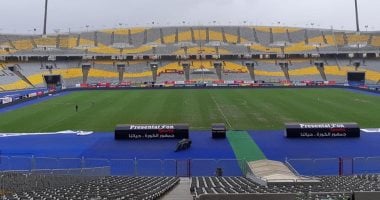 شاهد.. أرضية ملعب برج العرب بعد "شفط" مياه الأمطار قبل مباراة القمة