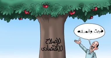 شجرة الإصلاح الاقتصادى تطرح ثمارها فى كاريكاتير اليوم السابع