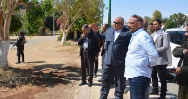 محافظ الوادى الجديد يتفقد أعمال توحيد طلاء واجهات المنازل بمدينة الخارجة 