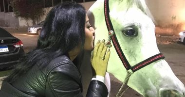 بـ"فوتو سيشن" مع خيل عربى.. سمية الخشاب بعد الطلاق: أحلى طاقة إيجابية