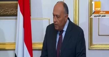 سامح شكرى خلال مؤتمر مع لافروف: نتطلع لتنفيذ الاتفاقيات المبرمة مع موسكو