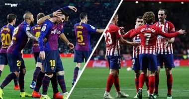 صراع الليجا يشعل قمة برشلونة وأتلتيكو مدريد.. البارسا يبحث عن حسم اللقب فى كامب نو.. الأتليتى لإحياء آماله فى التتويج.. سيميونى يسعى لكسر العقدة بعد استعادة القوة الضاربة.. والهشاشة الدفاعية أزمة عملاق كتالونيا