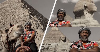 جلسة تصوير للنجم العالمى مايك تايسون أمام الأهرامات