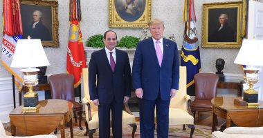 الرئاسة: قمة "السيسى- ترامب" ناقشت تعظيم الأنشطة الاستثمارية للشركات الأمريكية بمصر.. الرئيس يوضح مسار المفاوضات مع السودان وإثيوبيا بشأن "سد النهضة"..ترامب: القاهرة دعامة رئيسية لصون السلم والأمن لشعوب المنطقة