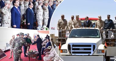 فيديو..خلال تفقده قاعدة محمد نجيب بعد تطويرها.. السيسي يصطحب مجموعة من طلبة وطالبات الجامعات.. قائد المنطقة الشمالية: تعظيم قدراتنا القتالية لردع من يفكر فى العبث بأمننا.. وضباط يسلمون الرئيس درع القوات المسلحة