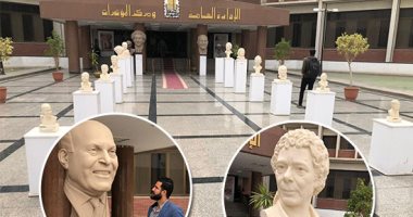 صور وفيديو.. "هنا يجتمع الفن والنظرية".. تماثيل مجدى يعقوب والخال الأبنودى ومو صلاح تتقدم معرض محسن سليم المدرس بـ"فنون أسيوط".. الكينج منير وعمرو دياب يجتمعان بالمعرض.. سليم: قصدت تدرج الأحجام لحاجة فنية