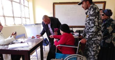 مقاعد متحركة لكبار السن فى الاستفتاء على التعديلات الدستورية.. فيديو وصور