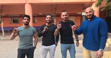 منتخب المصارعة الحرة يدلي بصوته بشكل جماعى فى الاستفتاء علي التعديلات الدستورية
