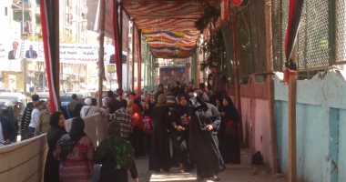 صور.. الأقباط يشاركون بالاستفتاء بعين شمس.. والسعف والورد يزين اللجان
