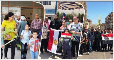 الأقباط يحتفلون بـ"أحد الشعانين" خلال الاستفتاء.. "السعف" يزين لجان التصويت على التعديلات الدستورية بالغردقة وأسيوط.. والمشاركون: "النزول واجب وطنى".. والأمن يكثف تواجده فى محيط الكنائس والمطرانيات (صور)