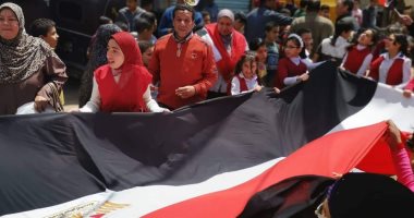 مسيرة لطلاب المدارس بدمياط للحث على المشاركة فى استفتاء التعديلات الدستورية
