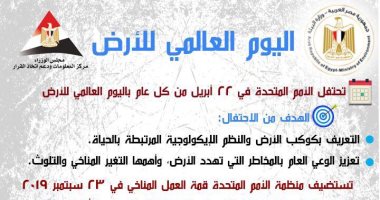 إنفوجراف.." معلومات الوزراء" يحتفل باليوم العالمى للأرض 