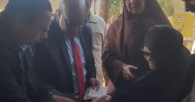 تقديرا لحثها الوطنى.. قاضى لجنة بالشرقية يخرج لمساعدة سيدة مسنة على التصويت