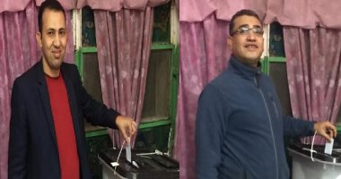 الكاتبان الصحفيان عبده زكى ومحمود عبد الراضى يدليان بصوتيهما فى الزمالك  