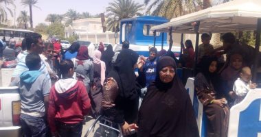 شاهد.. طفطف مجانى لنقل المواطنين إلى لجان الاستفتاء بالوادى الجديد 