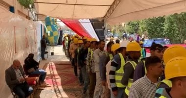 فيديو وصور.. الأيدى الشقيانة..طابور للعمال للإدلاء بأصواتهم بلجان الوافدين