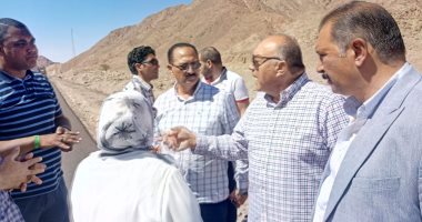 "نقل البرلمان" تزور طريق "دهب_نويبع" برفقة مسئولين بالوزارة.. صور