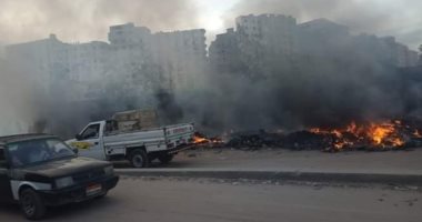 قارئ يشكو من حرائق القمامة بمدخل منطقة بيرتى فى جسر السويس