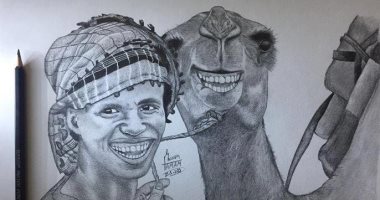 "فنان الصعيد".. حسام يسعى لإقامة معرض فنى للرسم فى سوهاج