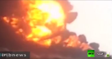 شاهد.. اندلاع حريق فى خط أنابيب نفطى جنوب غرب إيران